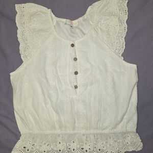 Truly Me White Eyelet Lace Blouse